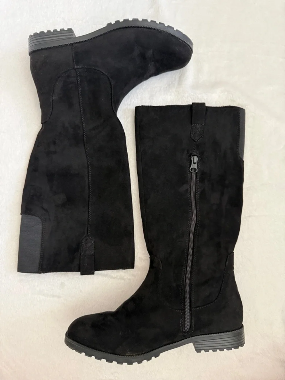 Cat & Jack | Kaitlyn Faux Suede Tall Lug Sole Boots Black (4)